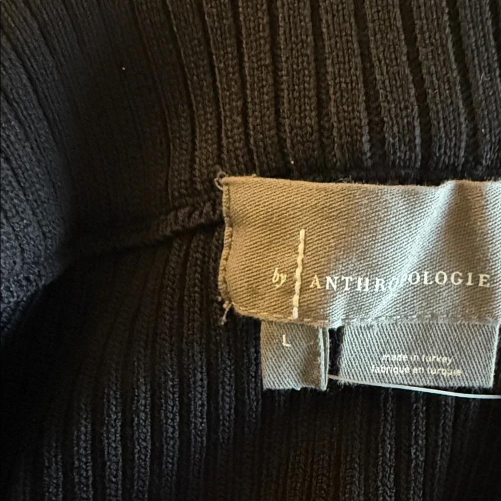 Anthropologie Black “Ribbed” Knit Skirt Set